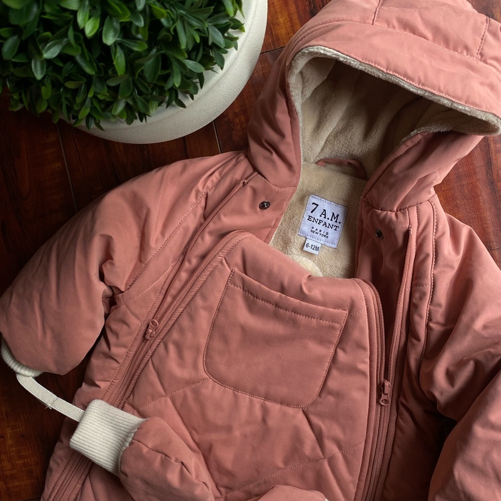 7am 6-12 month baby girl snow suit